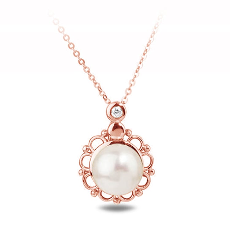 Anhänger mit Perle aus Roségold 76838