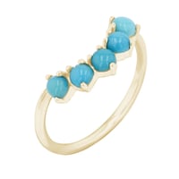 Goldener Ring in V-Form mit Türkisen Casey