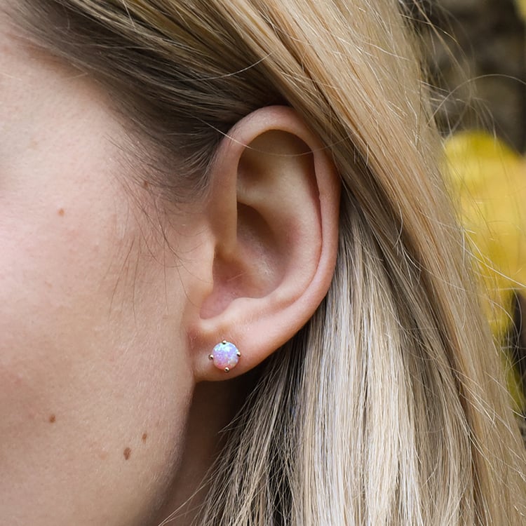 Goldohrringe mit rosa Opalen Hulda 72534