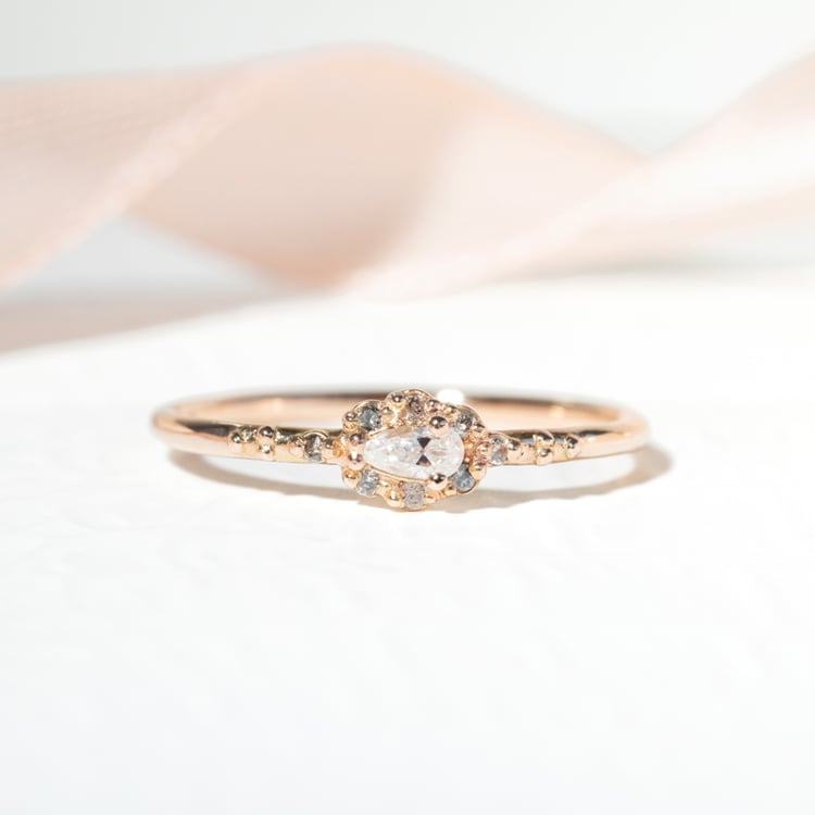 Ring mit Moissanit und Salt and Pepper Diamanten Kaylyn 127262