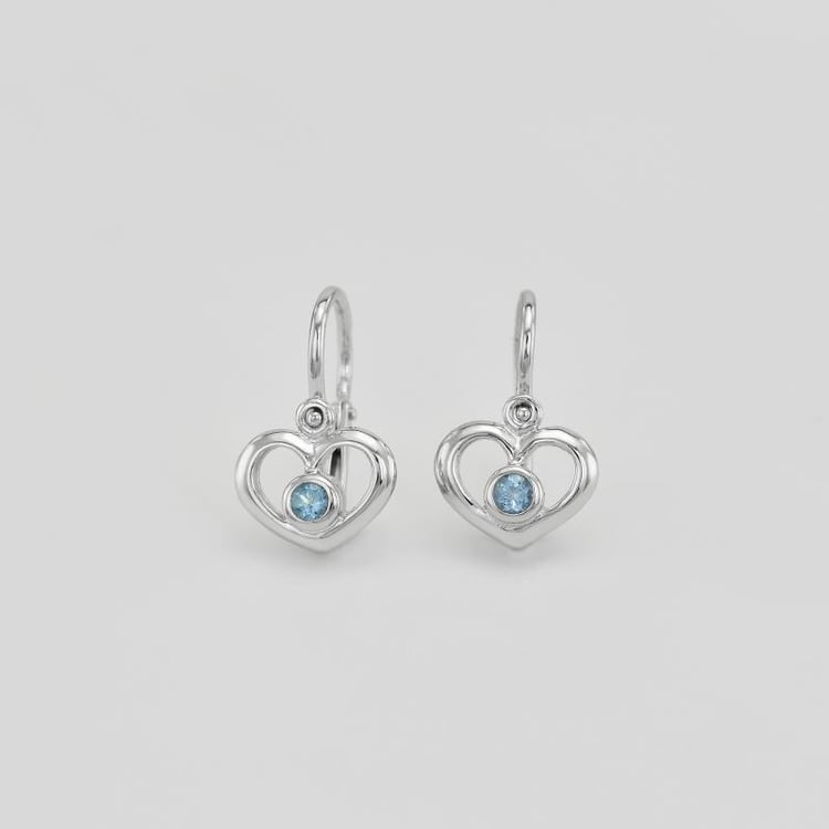 Goldene Kinderohrringe in Herzform mit Edelstein Ihrer Wahl Ariel 38443