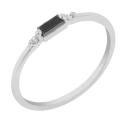 Ring mit einem Salt and Pepper in Baguette-Form und Lab Grown Diamanten Isma