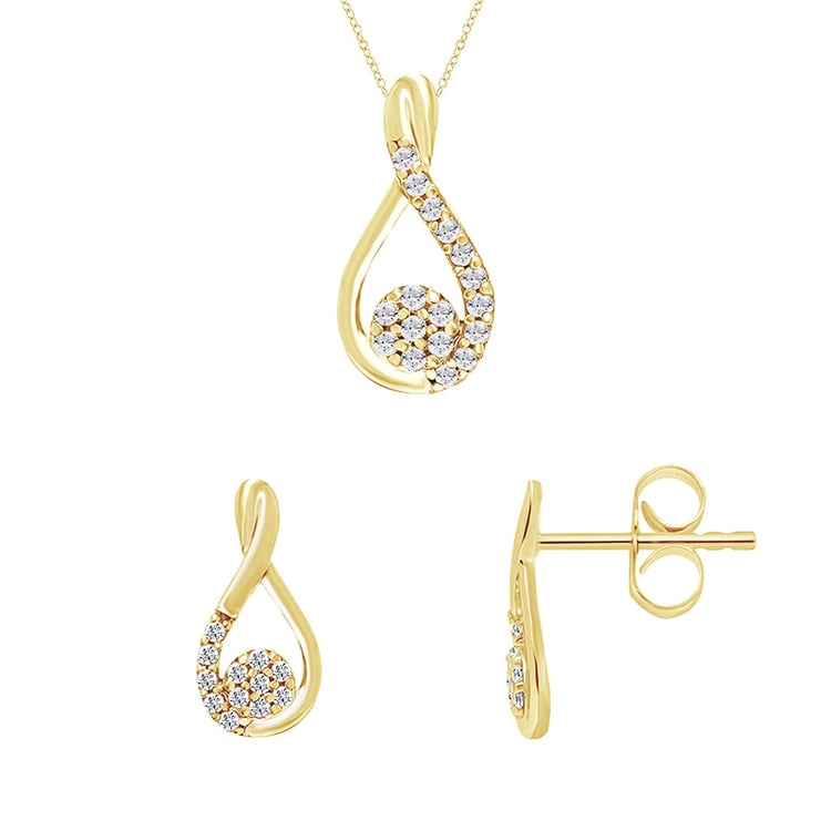 Goldenes Schmuckset mit Diamanten Naomi 95265