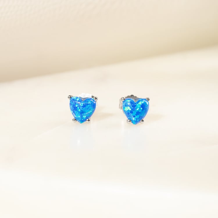 Blaue Opalherzen in Goldohrringen Kaciah 141568