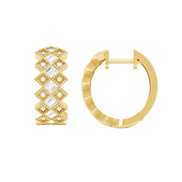 Goldene Creolen mit Diamanten Helle 160264