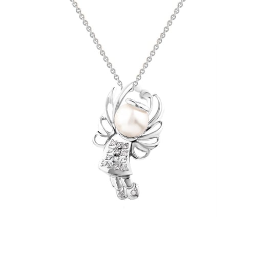 Engel mit Perle und Diamanten Angel