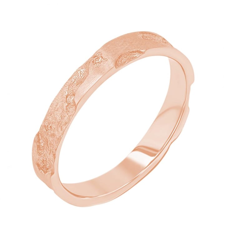 Goldene Eheringe mit von Hand gravierter Oberfläche Cley 156444