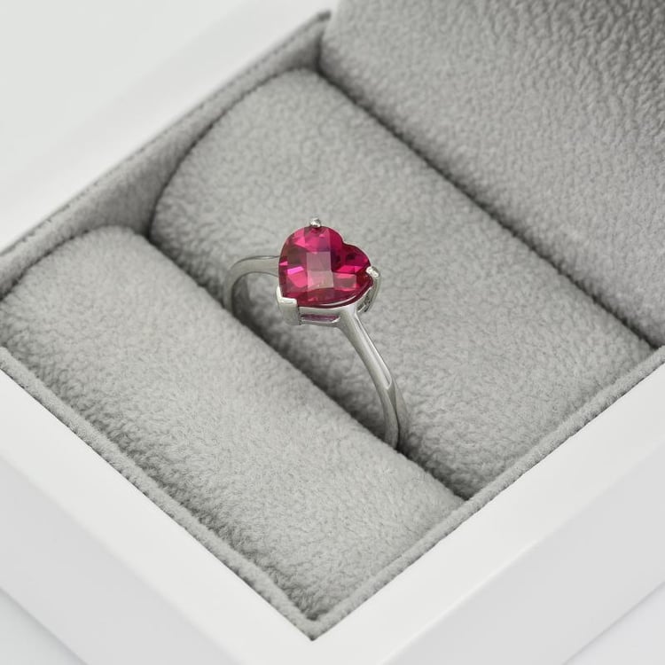 Rubin Goldring Herzchen in Eppi-Geschenkbox 36950