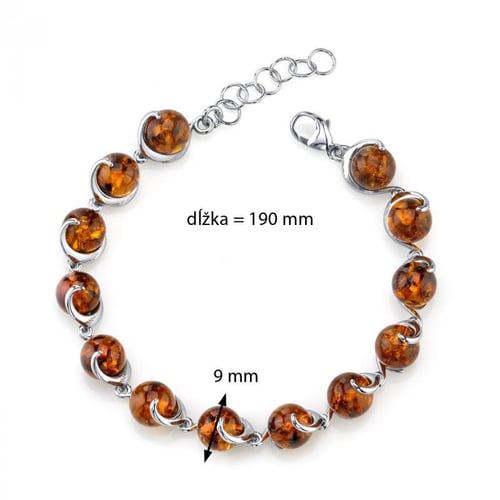 Wunderschönes Silberarmband mit Bernstein Kamea