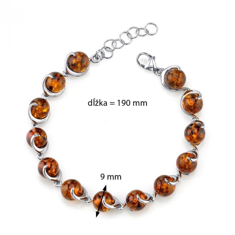 Wunderschönes Silberarmband mit Bernstein Kamea 5436