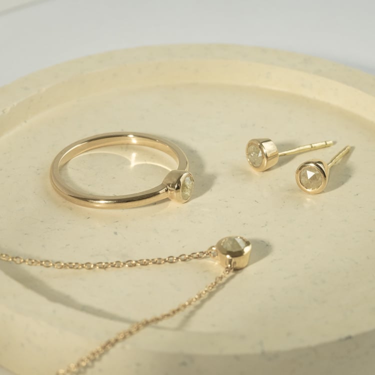 Minimalistischer Ring mit einem Salt and Pepper Diamanten Emilien 120818