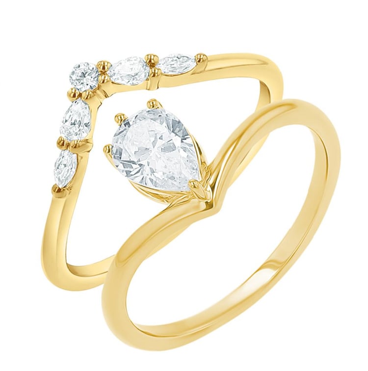 Originelles Verlobungs-Set aus Ringen mit Lab Grown Diamanten 156200