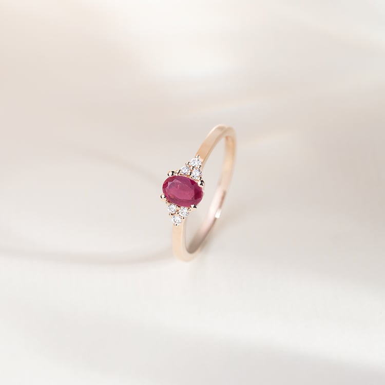 Verlobungsring mit Rubin und Diamanten Sheldo 152313