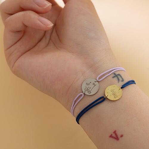 String-Armband Der Kleine Prinz mit Rose und Gravur