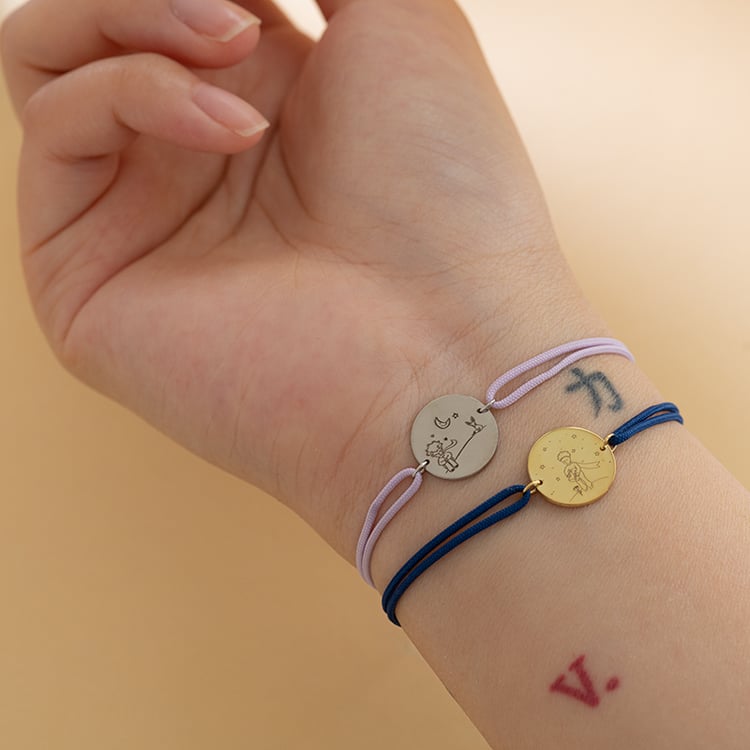 String-Armband Der Kleine Prinz mit Rose und Gravur 121159