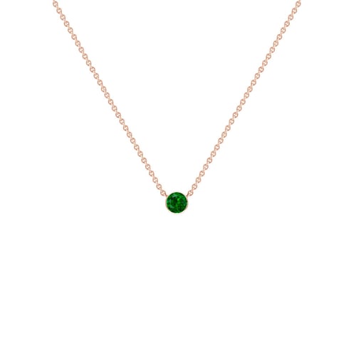 Silberne minimalistische Kette mit einem Tsavorit Granat Glosie