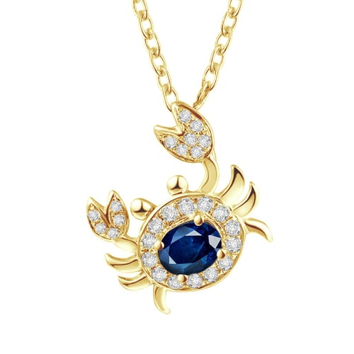 Sternzeichen Anhänger Krebs mit Saphir und Diamant Cangrejo