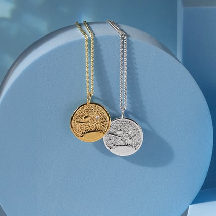 Silberanhänger mit atypischer Oberfläche und Diamant Kleiner Prinz