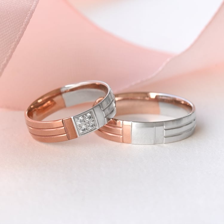 Goldene Eheringe mit Diamanten Widald 77759