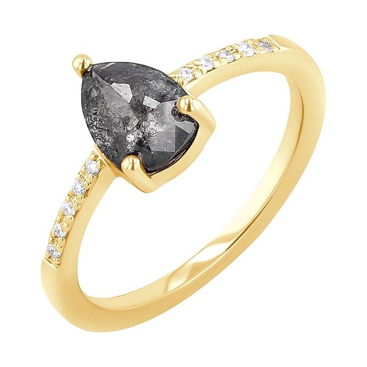 Goldener Ring mit Salt and Pepper Diamanten und Lab Grown Diamanten Padma 126871
