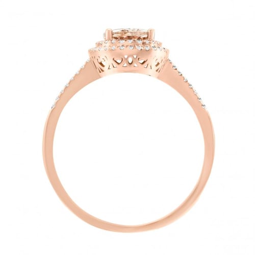 Goldener Ring mit Morganit und Diamanten Danae