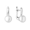 Silberne Hängeohrringe mit weißen Perlen Imala