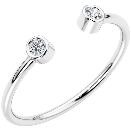 Offener Ring mit zwei Diamanten Orion