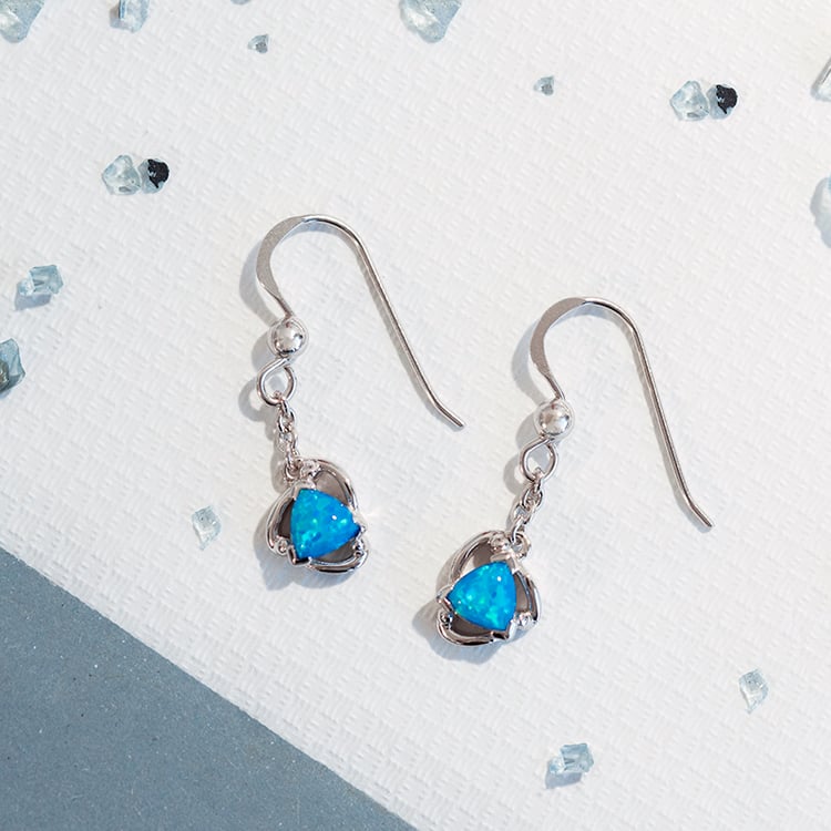 Silberne Hängeohrringe mit Opalen Louis 109310