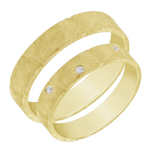 Extravagante Trauringe aus Gold mit Diamanten Alexis