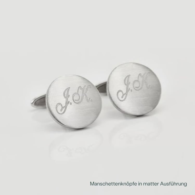 Runde Manschettenknöpfe aus Silber mit Gravur Perrie 165922