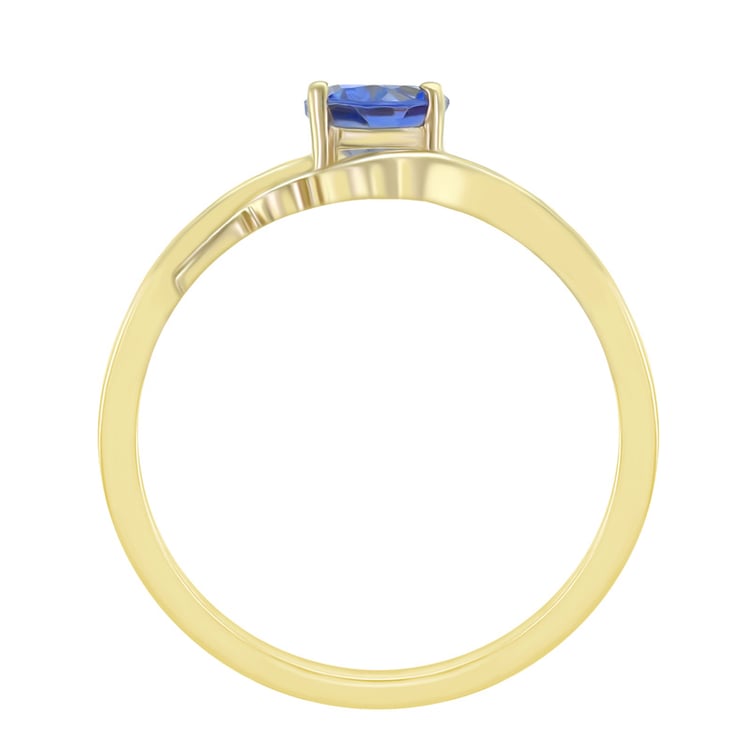 Verlobungsring mit Tansanit in Ovalschliff, Nebenansicht 18616