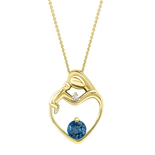 Anhänger Mutter und Kind mit Topas und Diamanten Ella