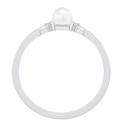 Eleganter Silberring mit einer Perle und Lab Grown Diamanten Azana