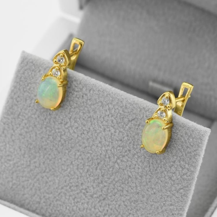 Hängeohrringe mit Opalen und Zirkonia Glory 49173