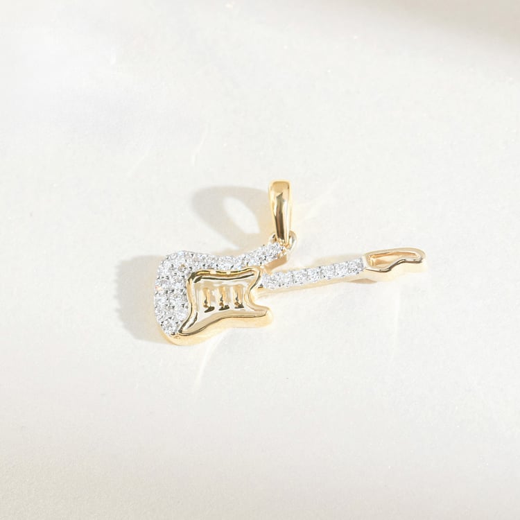 Anhänger mit Lab Grown Diamanten in Form einer Gitarre 164899