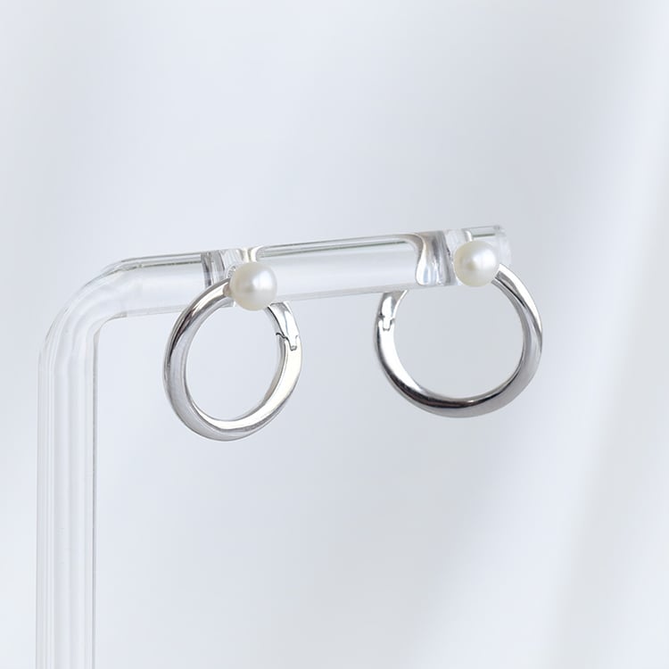 Minimalistische Ringohrringe mit Perlen Amelie 87853