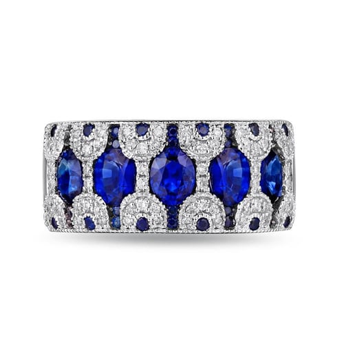 Ring mit ovalen Saphiren und Diamanten Soul