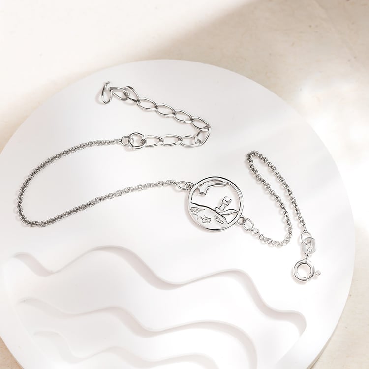 Silbernes Armband mit einem geschnitzten Fuchs Der Kleine Prinz 157546