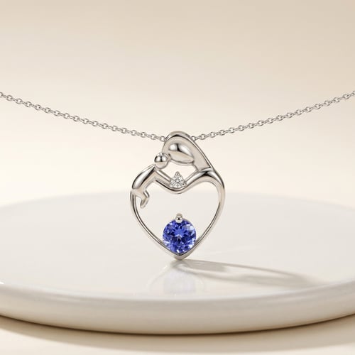 Anhänger Mutter und Kind mit Tansanit und Diamant Ella