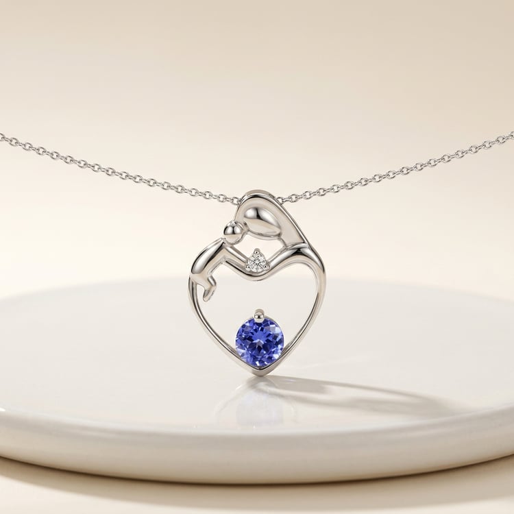 Anhänger Mutter und Kind mit Tansanit und Diamant Ella 168742