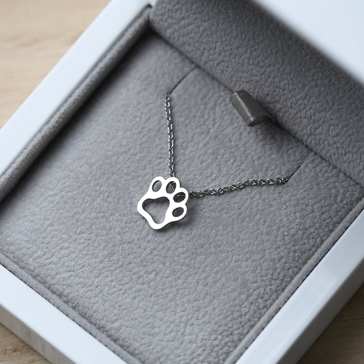 Weißgold Hundepfote Anhänger in Eppi-Geschenkbox 58372