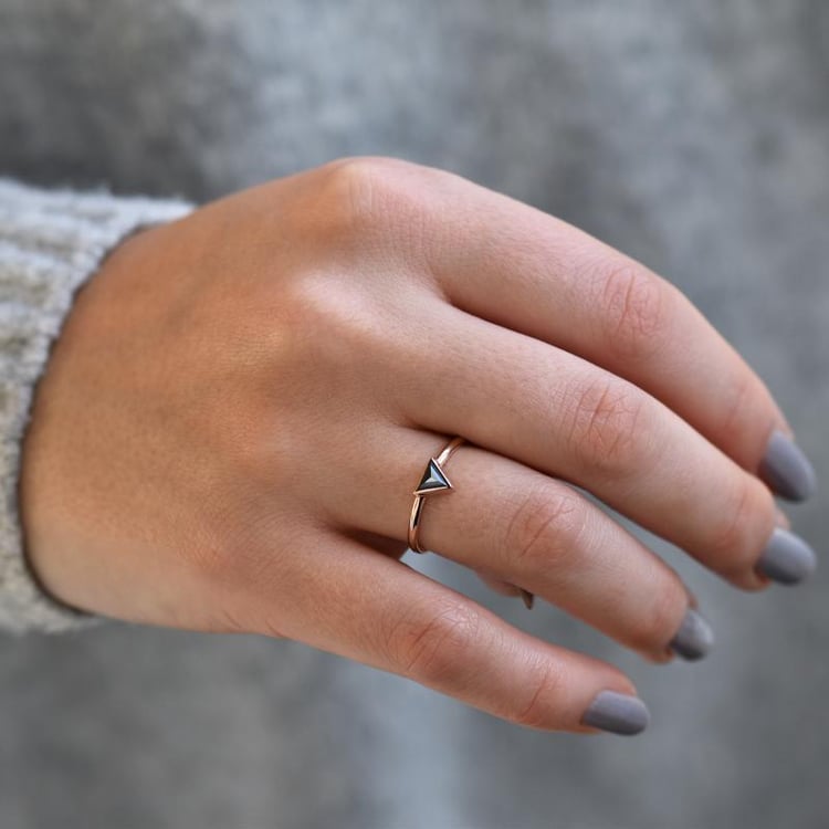 Set mit Eternity-Ring und schwarzem Trillion-Diamantring Begona 38027