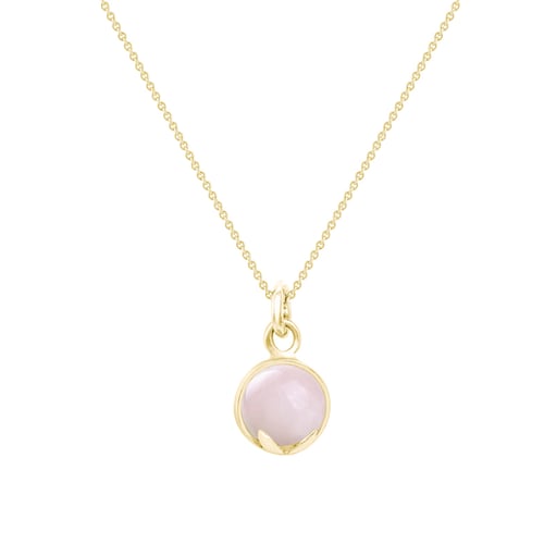 Goldene Anhänger mit Cabochon Rosenquartz Azalea