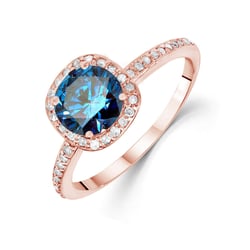Verlobungsring mit blauen Diamantem Eshana