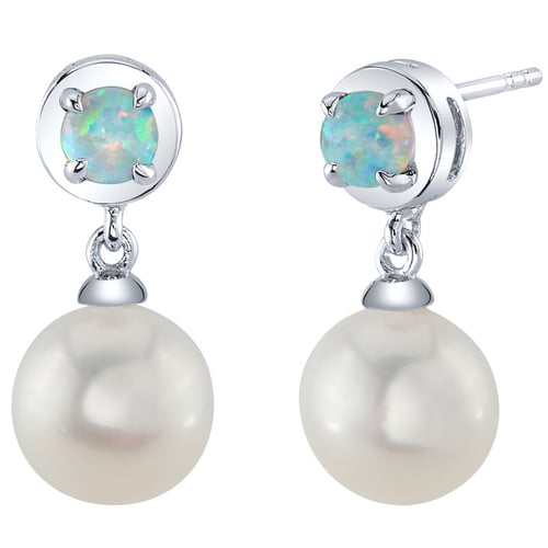Silbernes Schmuckset aus Perlenschmuck mit Lab Grown Opalen Jasna