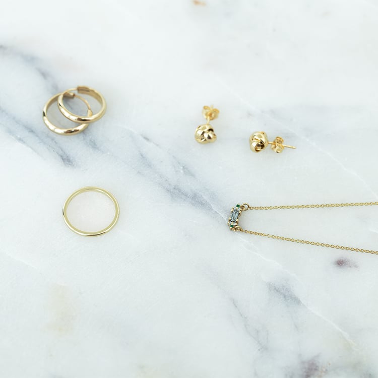 Kette mit Salt and Pepper Diamant, Smaragden und Moissaniten Matilda 130097