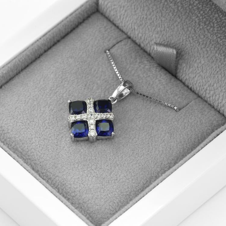 Silberanhänger mit Saphir Denrak 46726