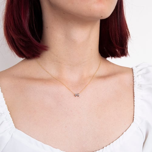 Silberne Cluster-Kette mit Salt and Pepper Diamanten Millie