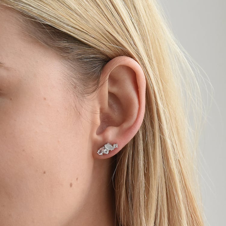 Schmuckset in Silber mit Topas, Rosenquarz und Mondstein Moby 72658