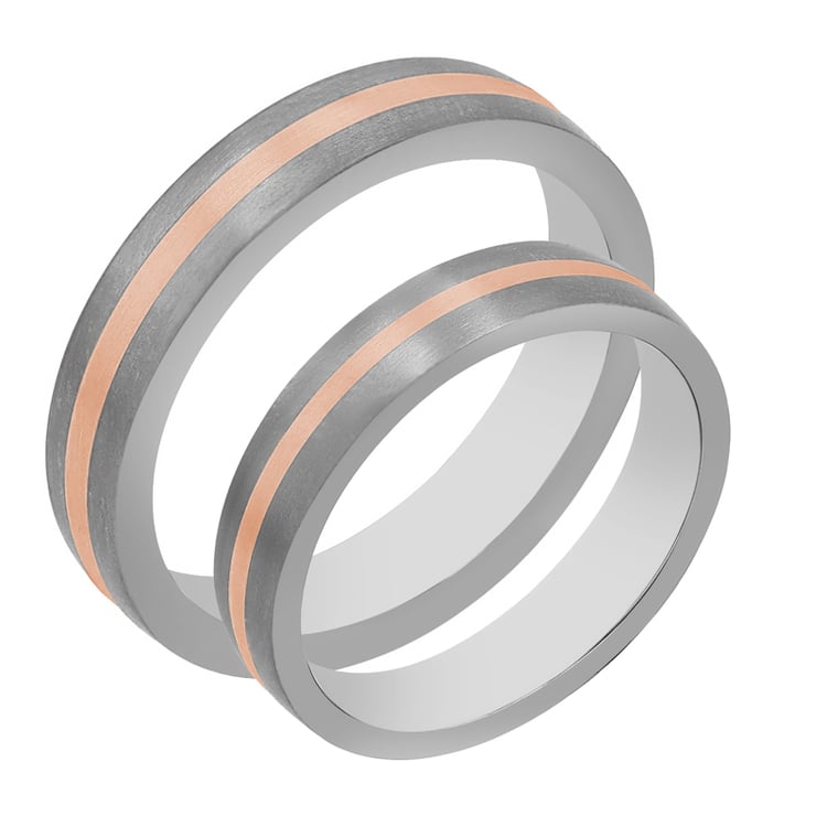 Eheringe aus Titan und Gold Houston 107380